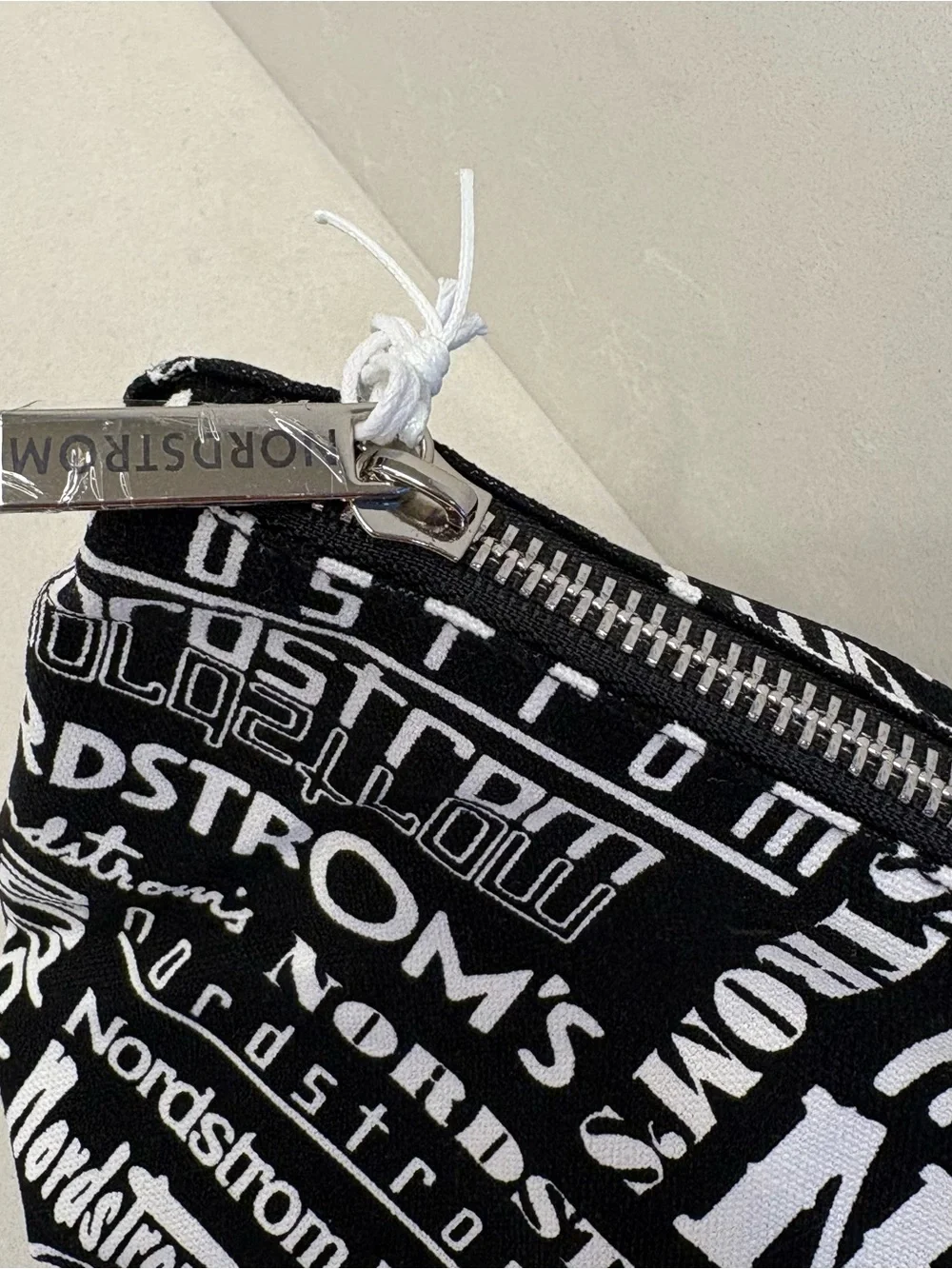 Nordstrom Black and White Logo-Print Toiletry Pouch